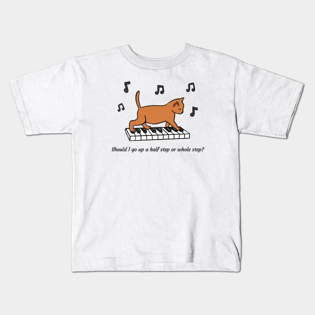 Music Theory Cat Kids T-Shirt by Kelly Louise Art